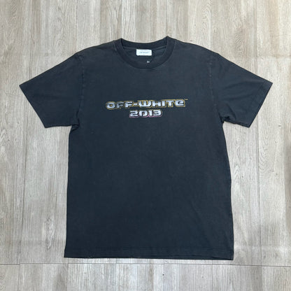 Off White Logo Print Tee - Charcoal
