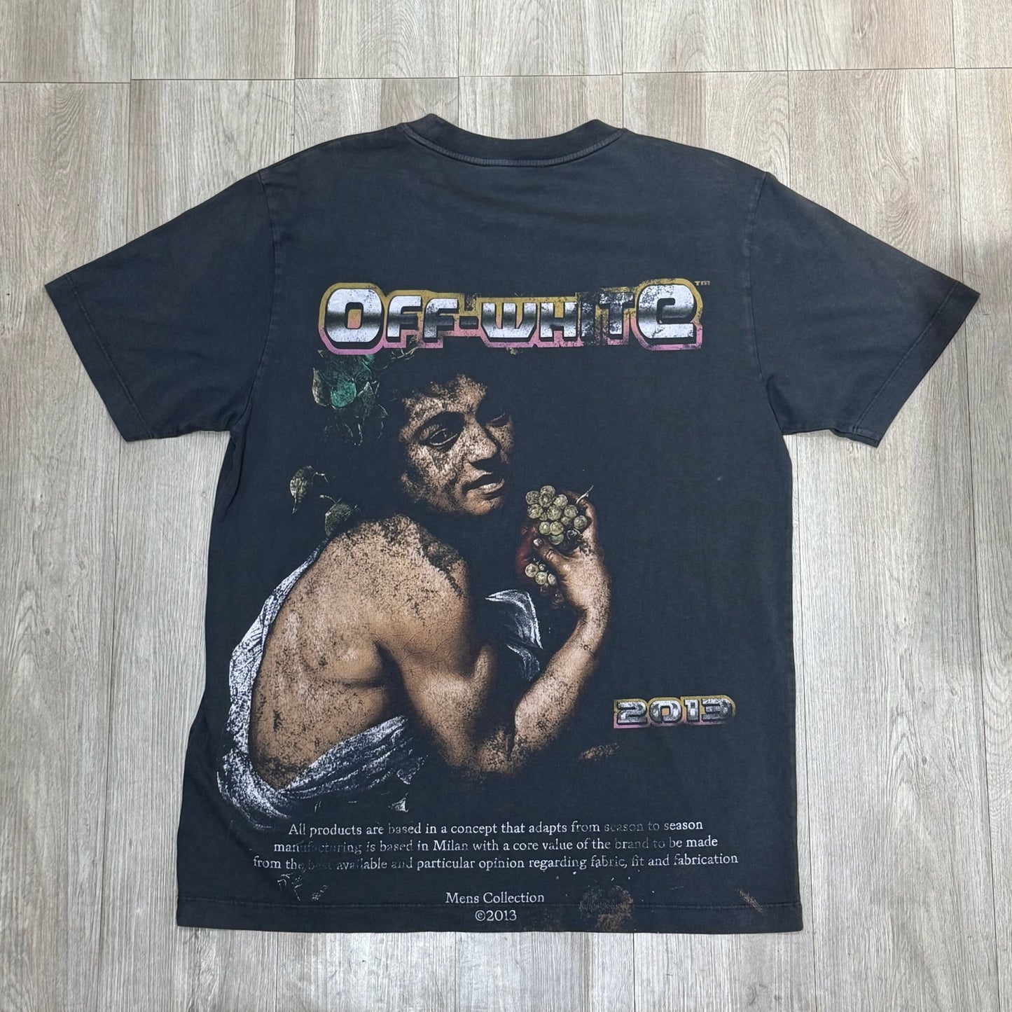 Off White Logo Print Tee - Charcoal