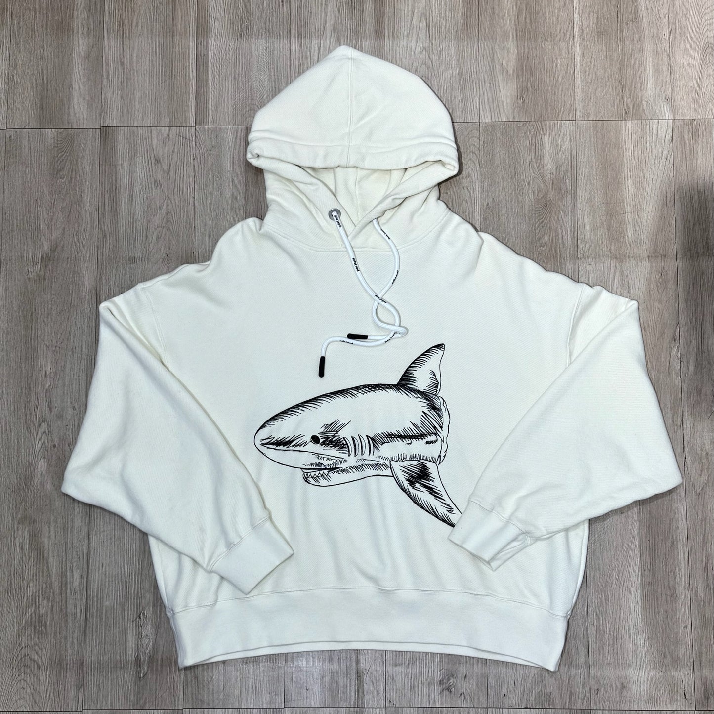 Palm Angels Split Shark Hoodie - Butter