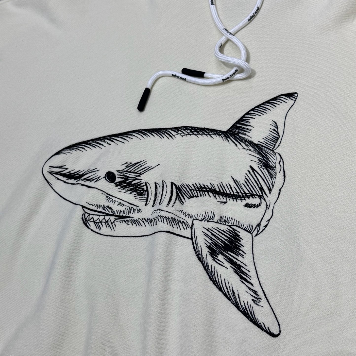 Palm Angels Split Shark Hoodie - Butter