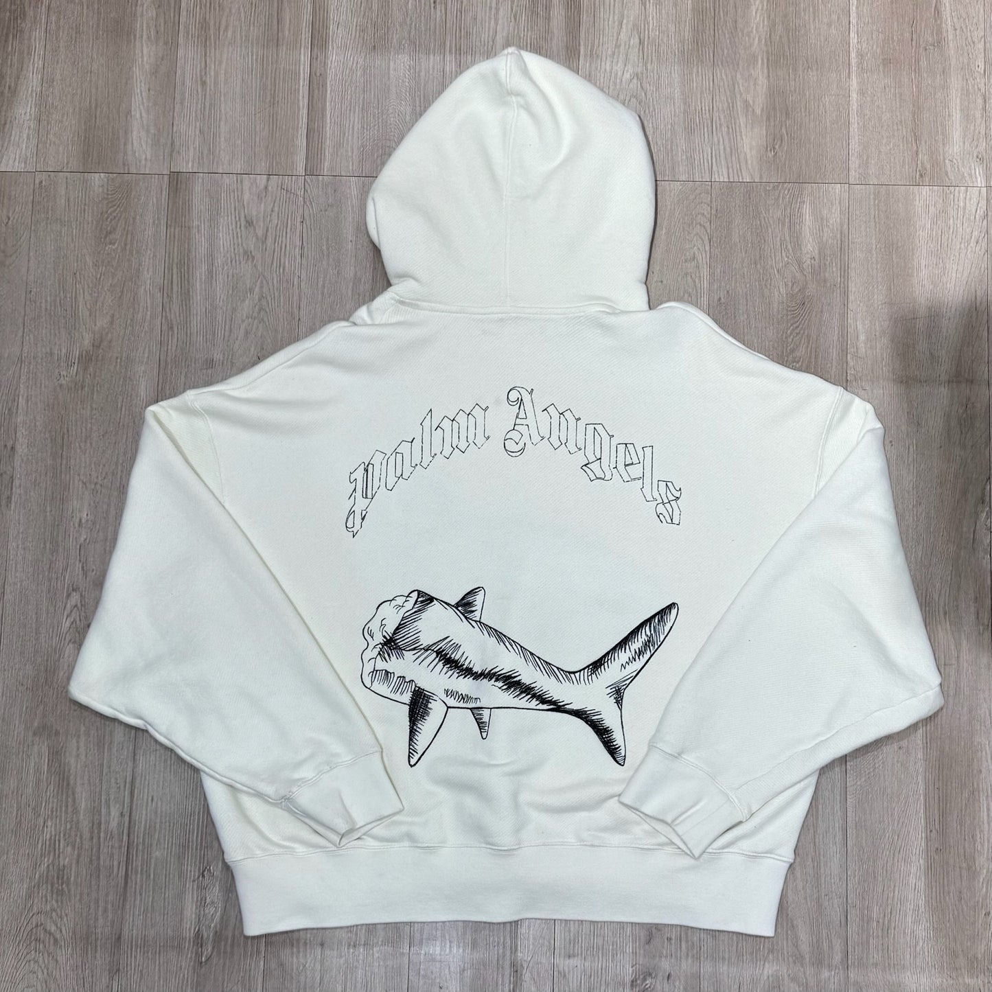 Palm Angels Split Shark Hoodie - Butter