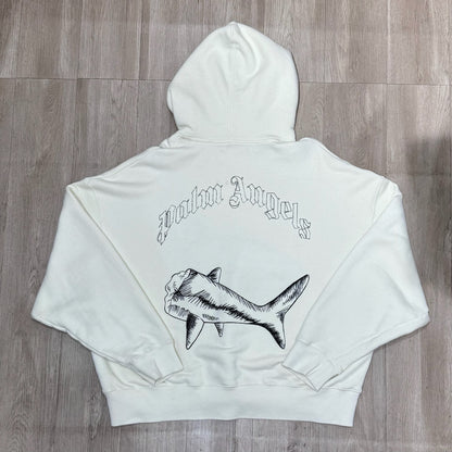 Palm Angels Split Shark Hoodie - Butter