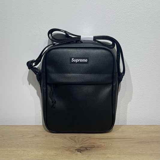 Supreme Leather Shoulder Bag - Black