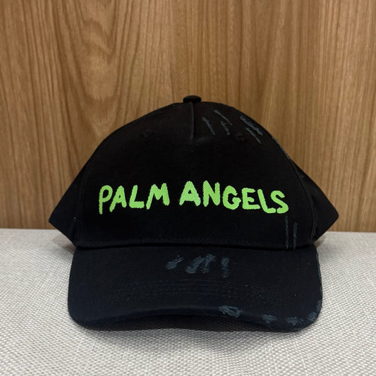 Palm Angels Distressed Printed Cap - Black & Green