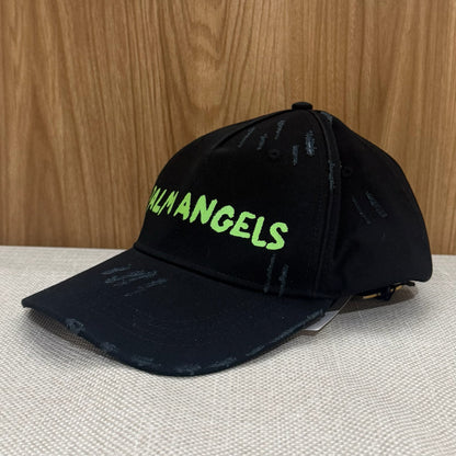 Palm Angels Distressed Printed Cap - Black & Green