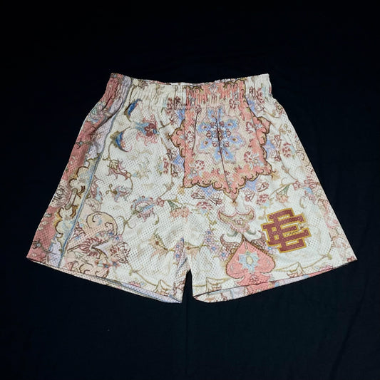 Eric Emanuel Rug Print Short - White & Pink