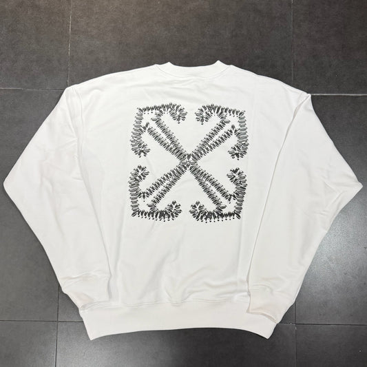 Off White Tattoo Arrow Skate Crewneck - White