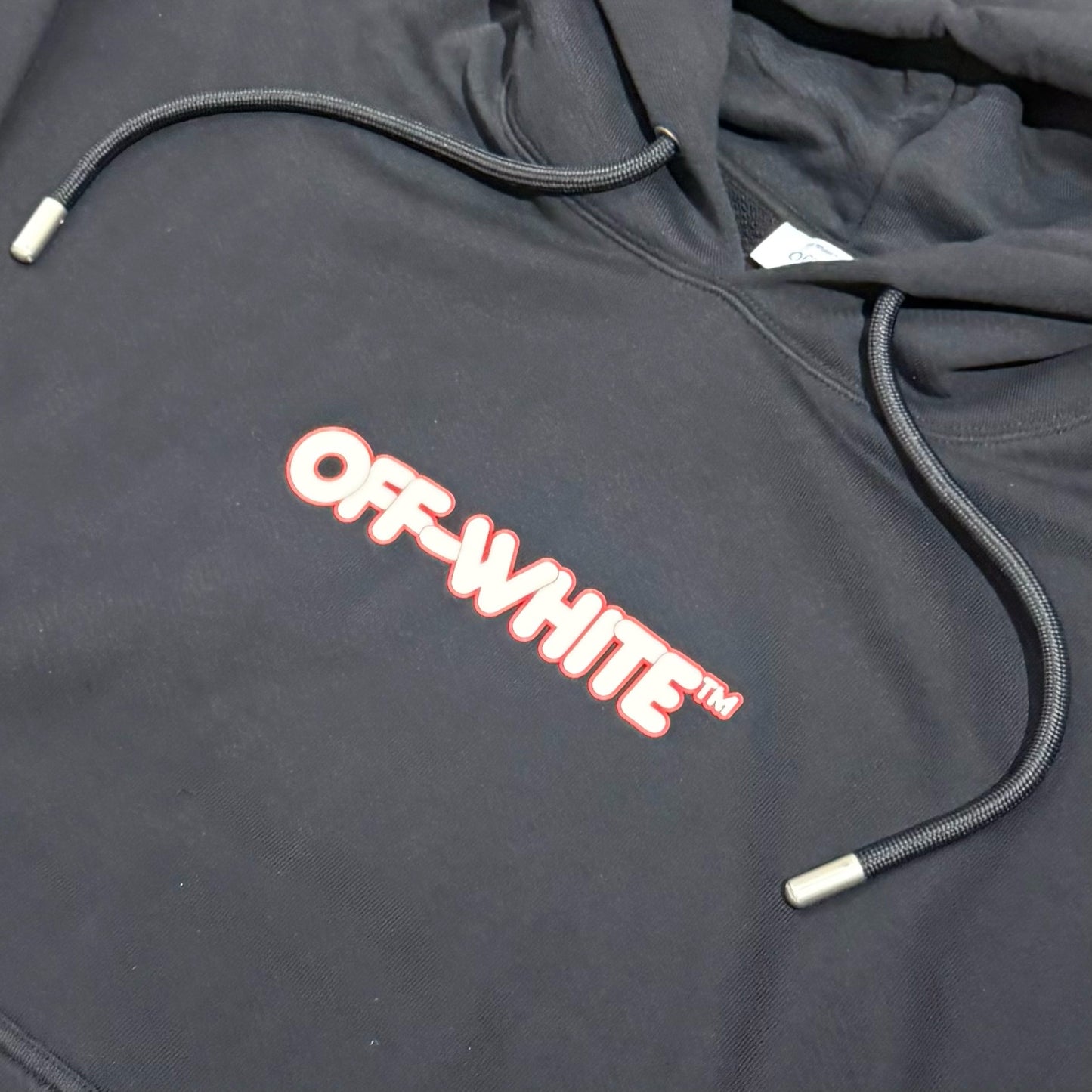 Off White Round Logo Skate Hoodie - Black