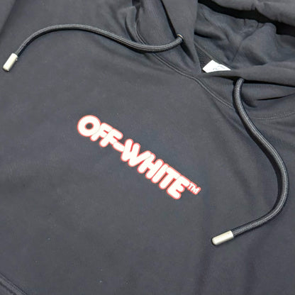 Off White Round Logo Skate Hoodie - Black