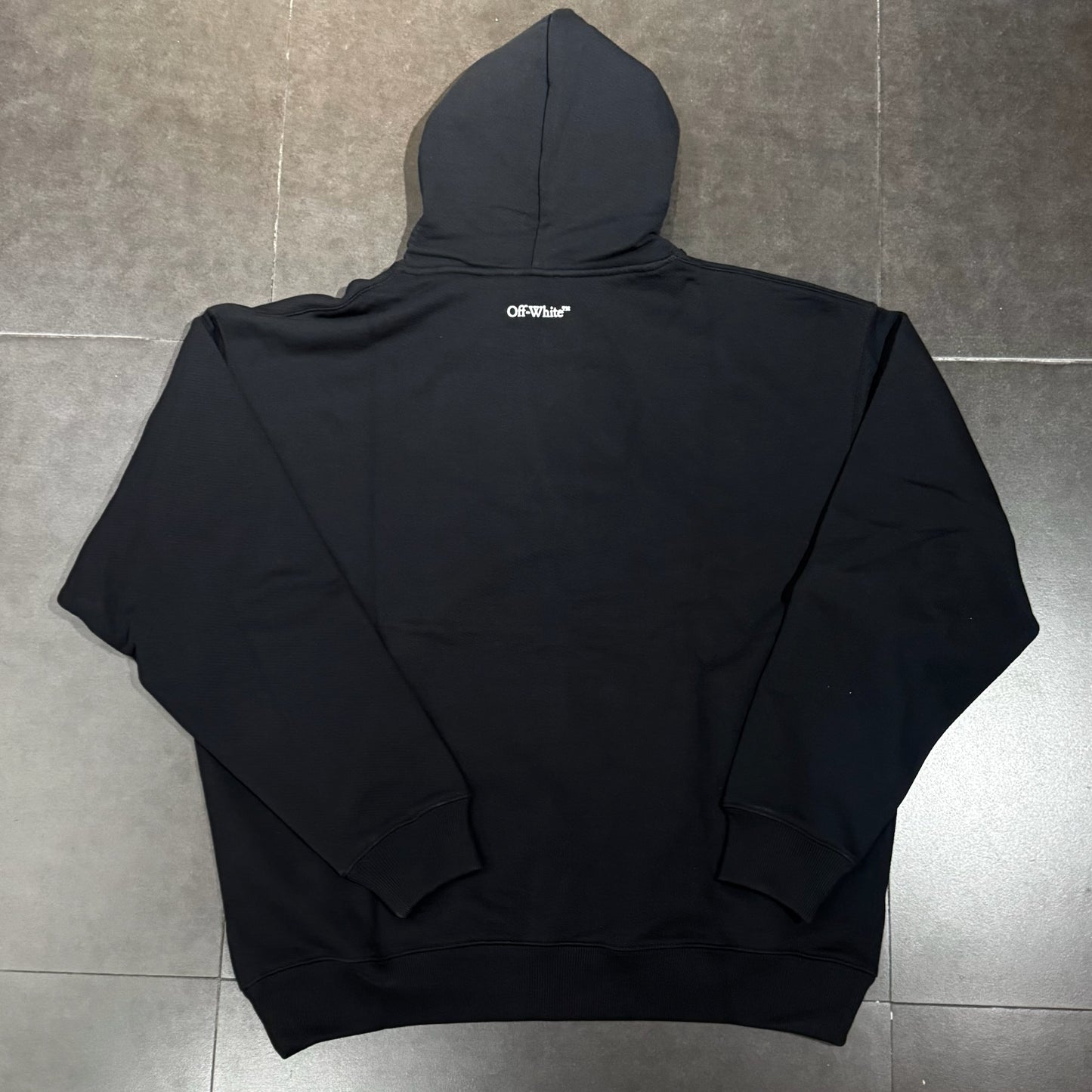 Off White Round Logo Skate Hoodie - Black