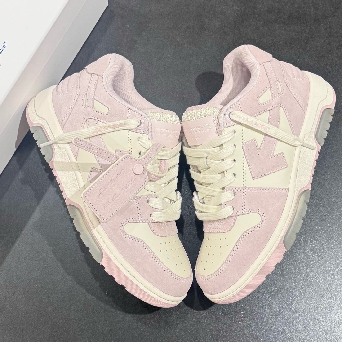 Off White Out Of Office Suede - Pink