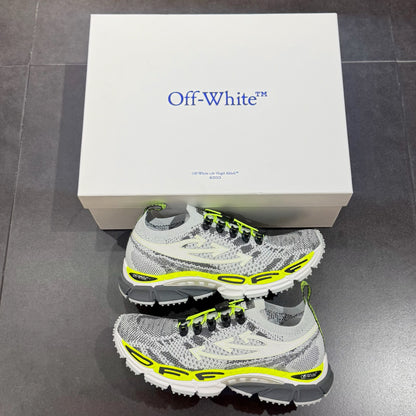 Off White Be Right Back Knit - Light Grey & Yellow Fluo