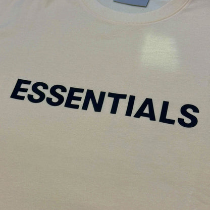 Essentials Boxy Silicone Logo Tee - Buttercream