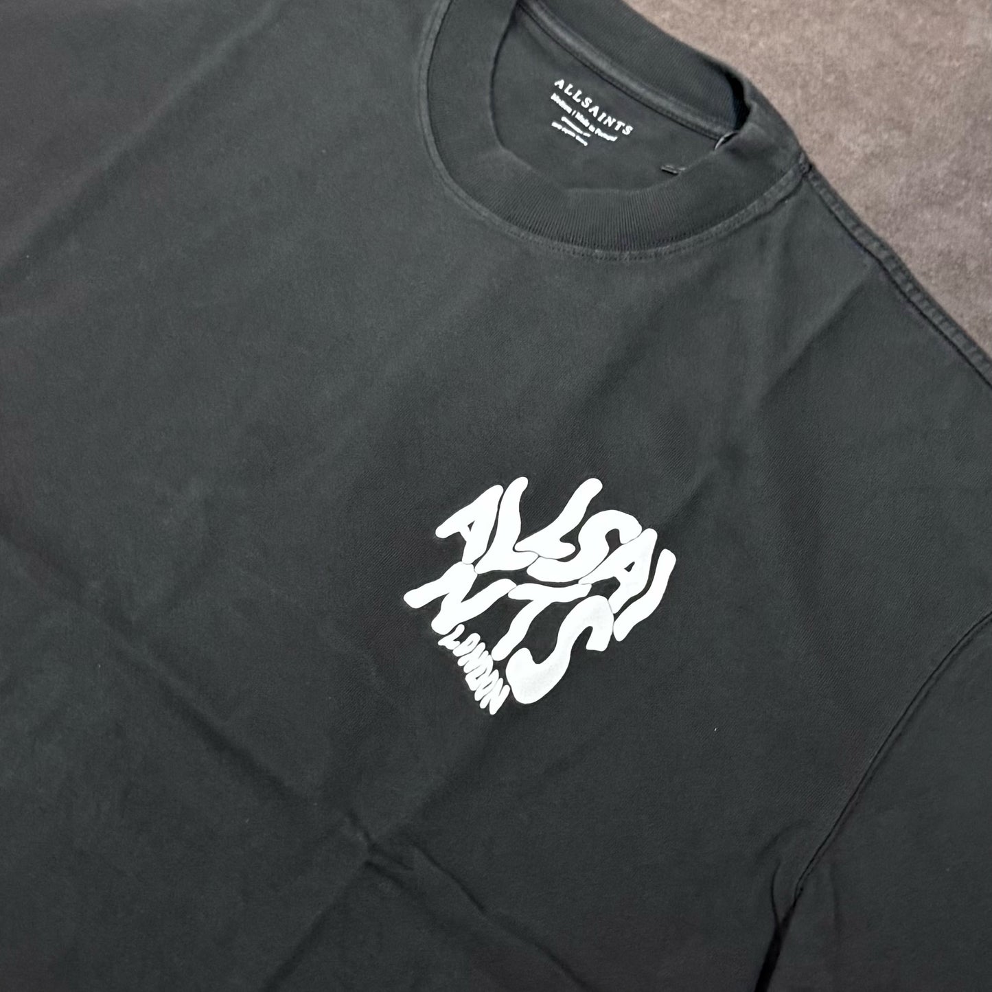 AllSaints Orlando Logo Print Tee - Jet Black
