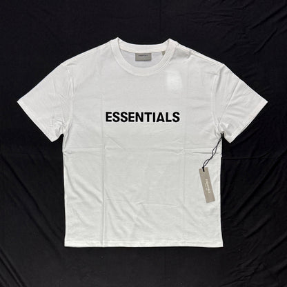 Essentials Boxy Silicone Logo Tee - White