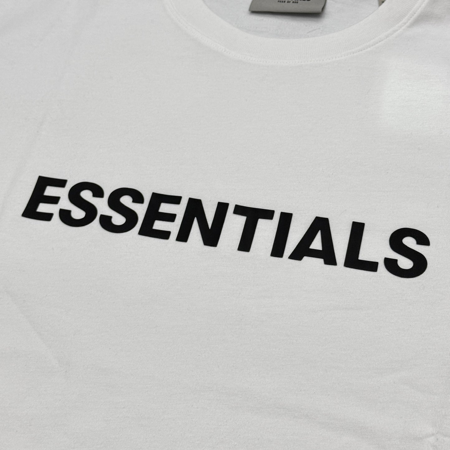 Essentials Boxy Silicone Logo Tee - White