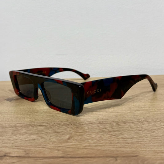 Gucci Square Rectangle Sunglasses - Havana & Blue