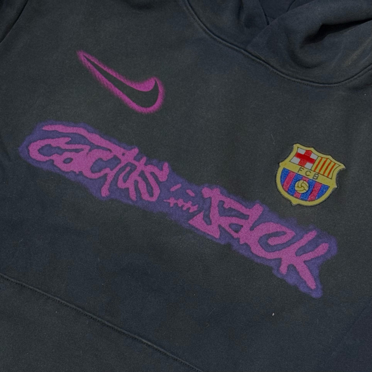 Travis Scott x FCB Barcelona x Nike Cactus Jack Spray Logo Hoodie