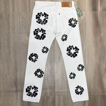 Denim Tears The Cotton Wreath Levis Jeans - White