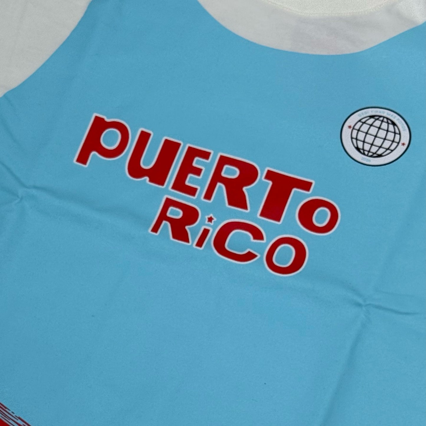Bad Bunny Merch Puerto Rico Jersey Tee - White & Blue