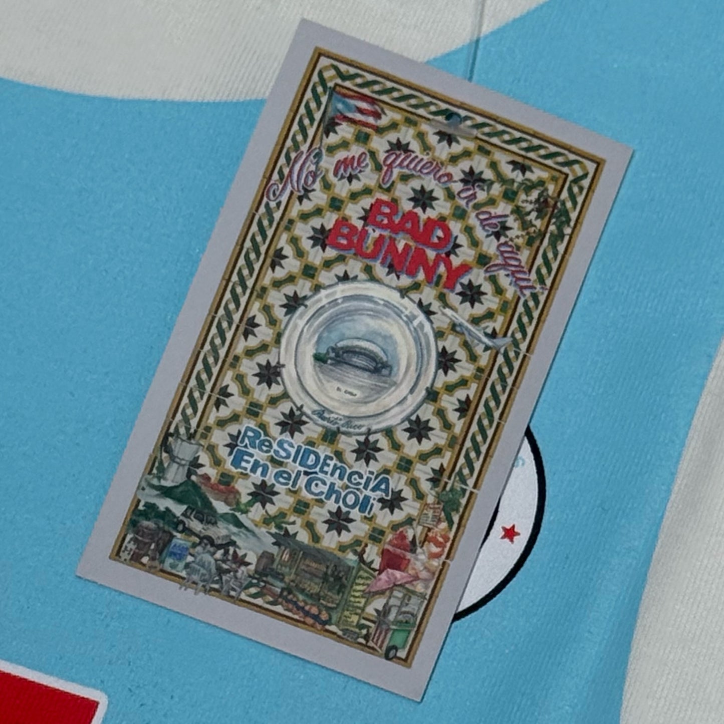 Bad Bunny Merch Puerto Rico Jersey Tee - White & Blue