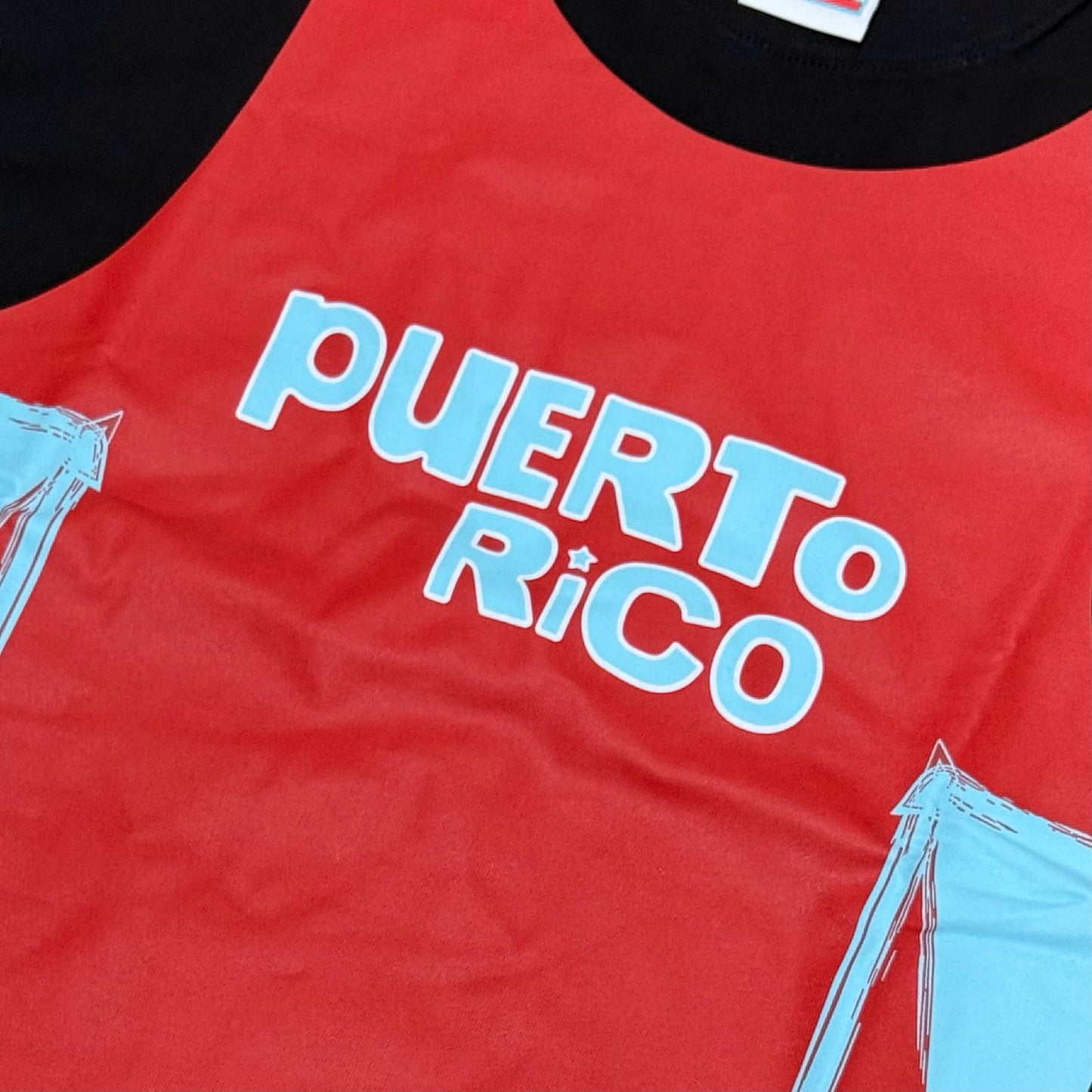 Bad Bunny Merch Puerto Rico Jersey Tee - Black & Red