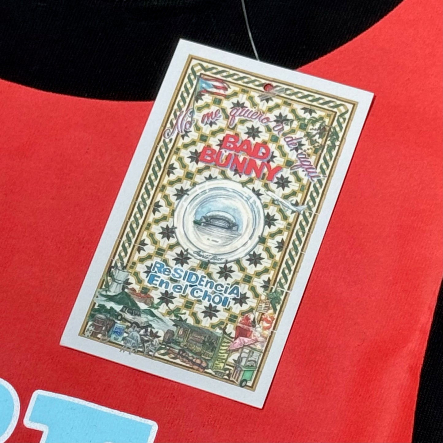 Bad Bunny Merch Puerto Rico Jersey Tee - Black & Red