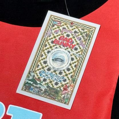 Bad Bunny Merch Puerto Rico Jersey Tee - Black & Red