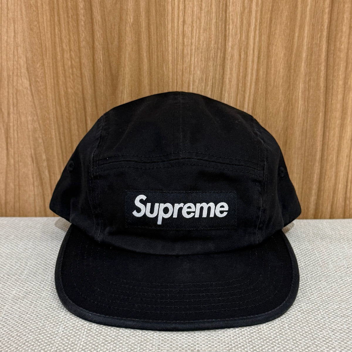 Supreme Washed Chino Twill Camp Cap - Black