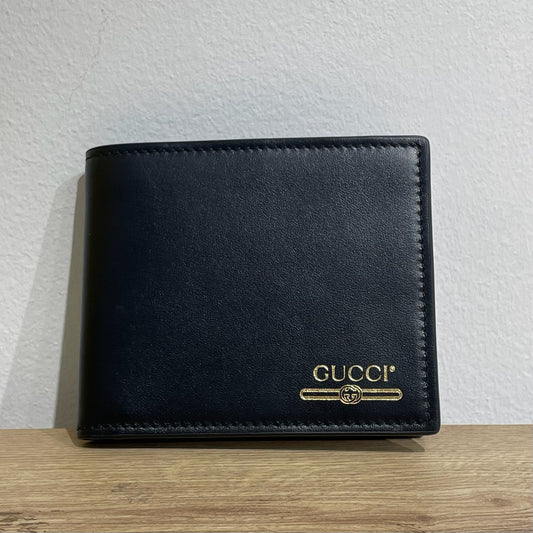 Gucci Logo Leather Wallet - Black