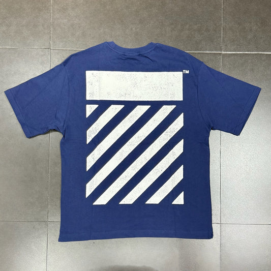 Off-White L/AB Diagonal Tee - Marine Blue