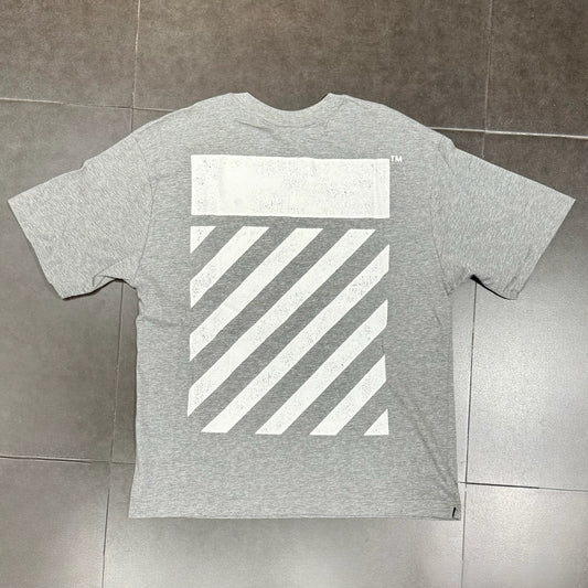 Off-White L/AB Diagonal Tee - Heather Grey