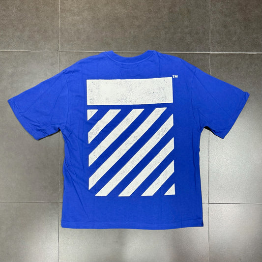 Off-White L/AB Diagonal Tee - Cobalt Blue