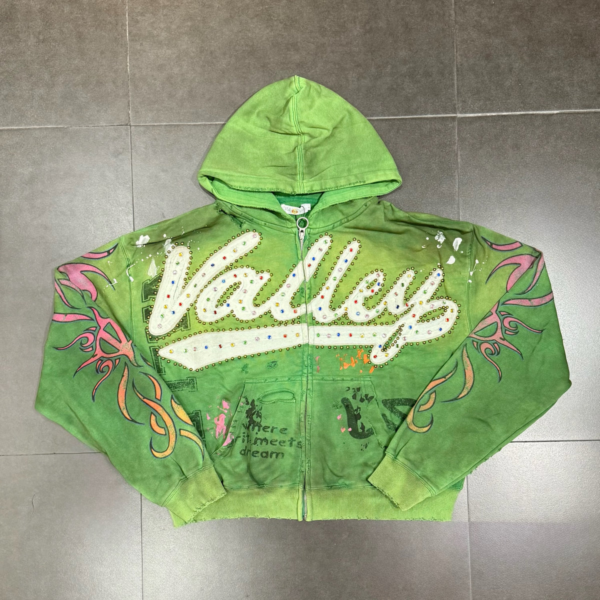 Vale Forever Valley Inferno Zip Up Hoodie - Green