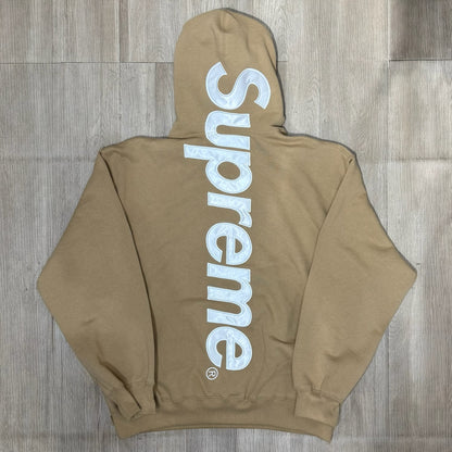 Supreme Satin Applique Hoodie - Light Tan