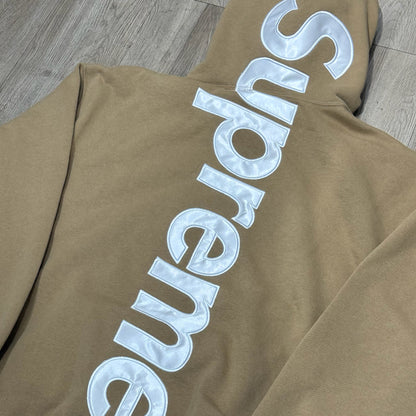 Supreme Satin Applique Hoodie - Light Tan