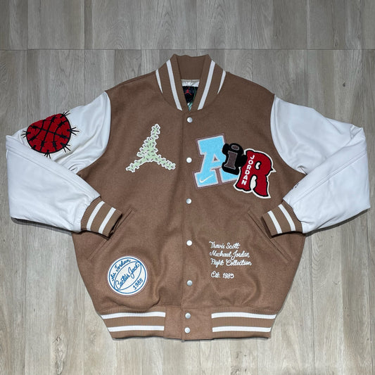 Jordan x Travis Scott Varsity Jacket - Antique Brown