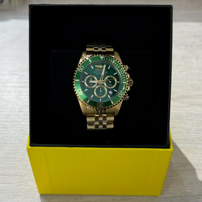 Invicta Pro Diver Titan Watch 43mm Steel - Gold & Green