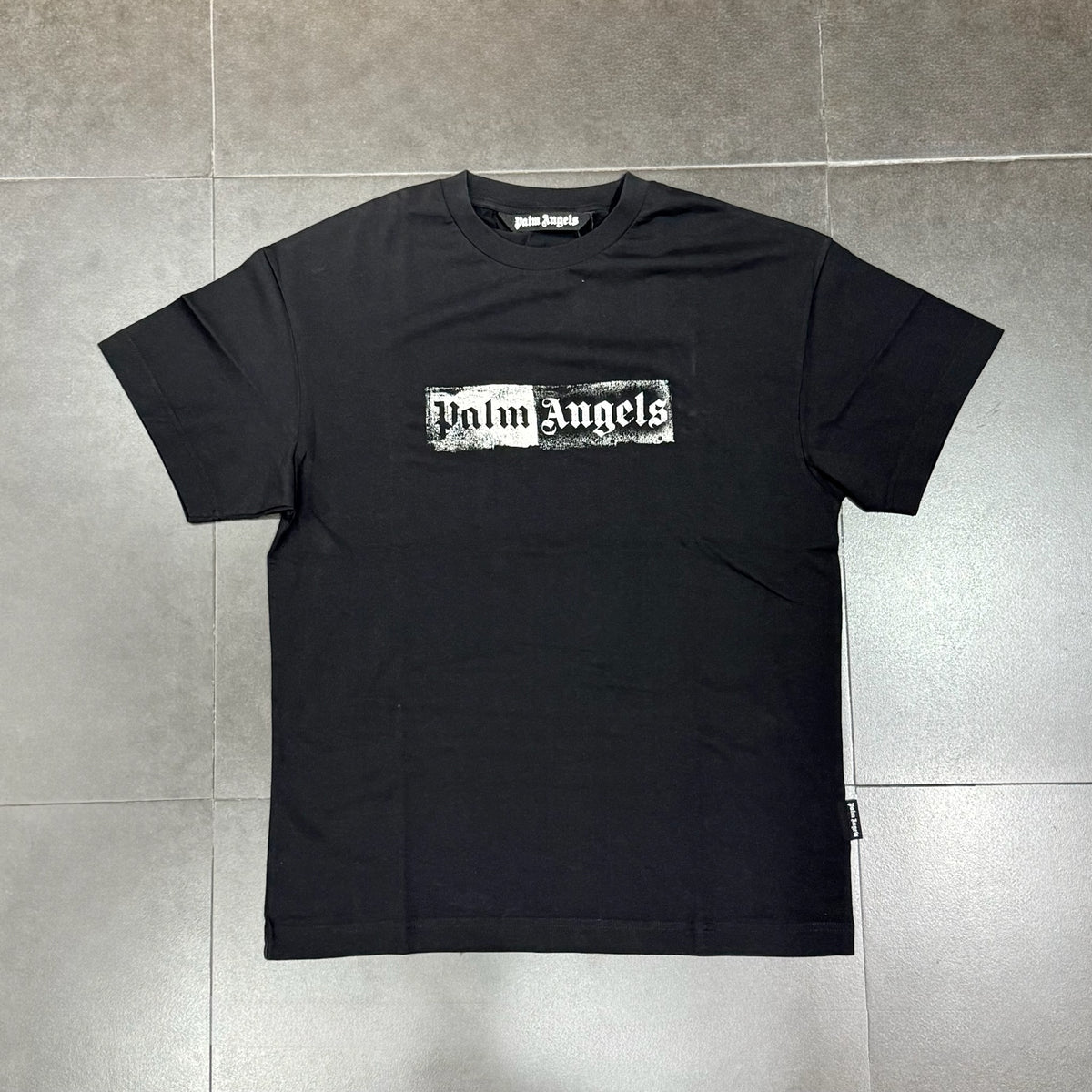 Palm Angels Print Logo Tee - Black & White