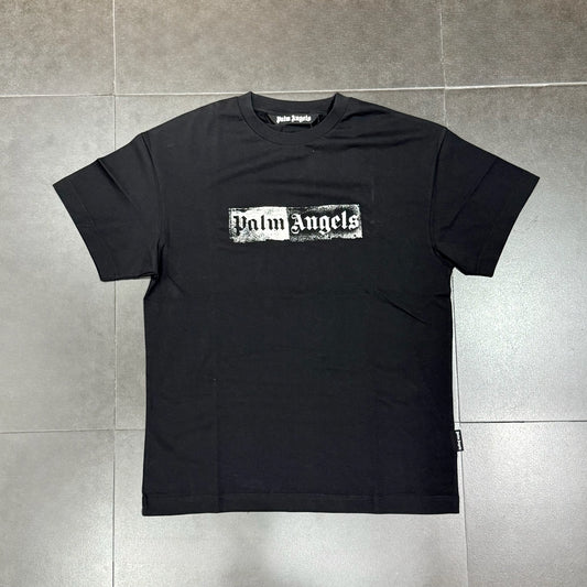 Palm Angels Print Logo Tee - Black & White