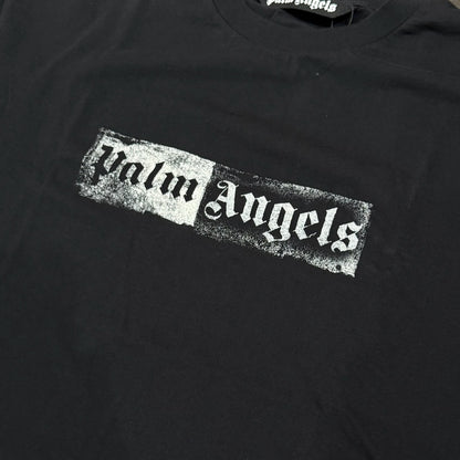 Palm Angels Print Logo Tee - Black & White