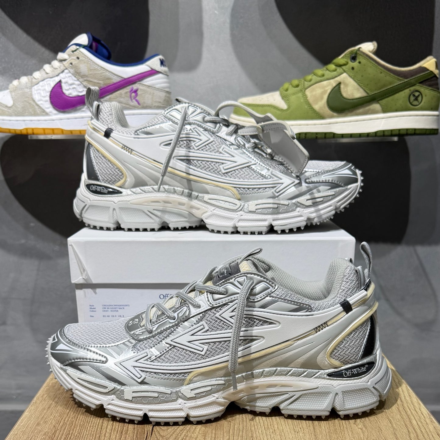 Off White Be Right Back Lace Up - Grey & White