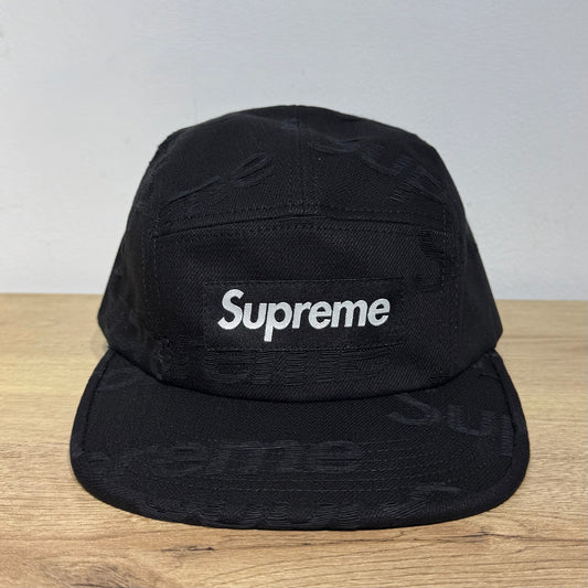 Supreme Jacquard Logos Denim Cap - Black