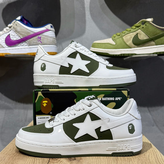 Bape Sta #6 - White & Olive