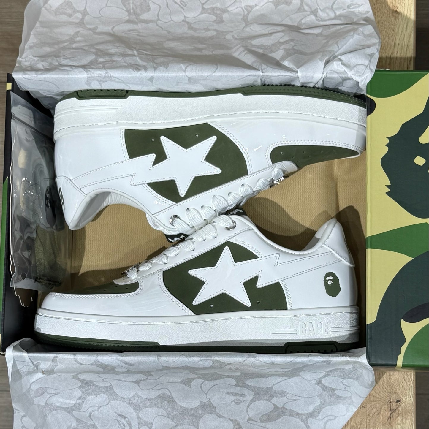 Bape Sta #6 - White & Olive