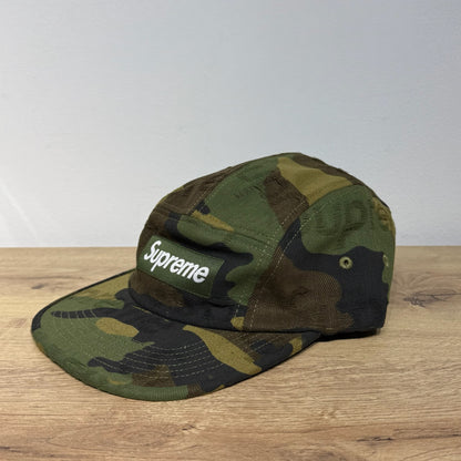 Supreme Jacquard Logos Denim Cap - Woodland Camo