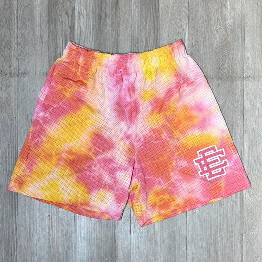 Eric Emanuel Basic Short Tiedye Pattern Mesh - Starburst Coral