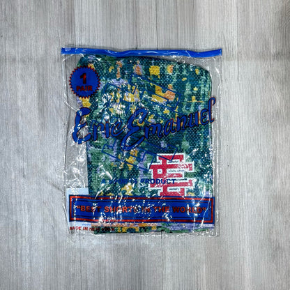 Eric Emanuel Basic Short Rug Pattern Mesh - Green & Burgundy