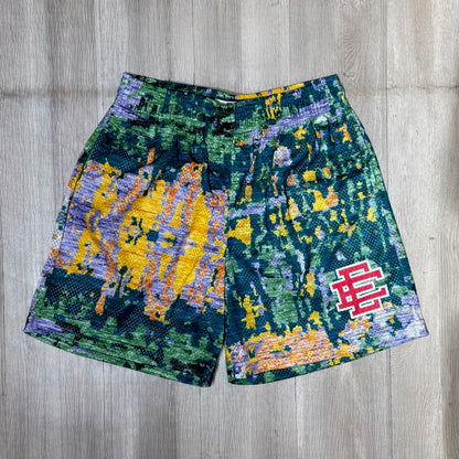 Eric Emanuel Basic Short Rug Pattern Mesh - Green & Burgundy