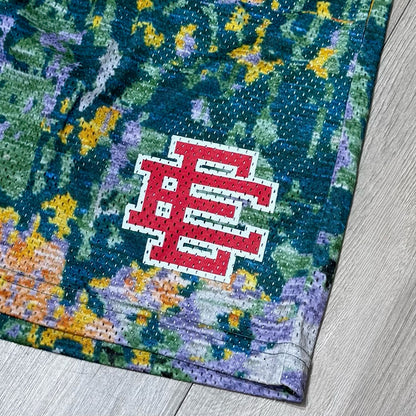 Eric Emanuel Basic Short Rug Pattern Mesh - Green & Burgundy